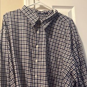 Blue and White Casual Button Down Shirt